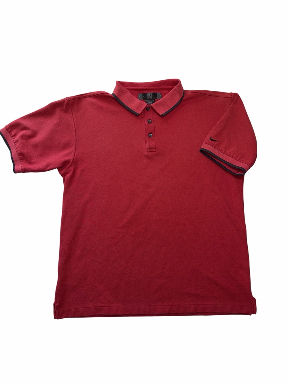 Nike Golf Shield Red Polo Shirt Mens Large Short Sleeve 100% Cotton